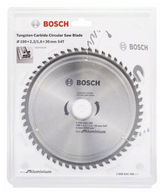 Пильный диск BOSCH Eco for Aluminium 2608644389 190х30 мм