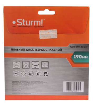 Пильный диск Sturm! 9020-190-30-24T 190х30 мм