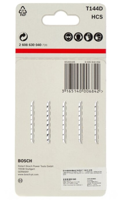 Набор пилок для лобзика BOSCH 2608630040 5 шт.