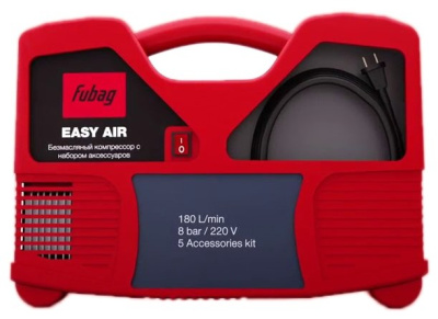 Компрессор безмасляный Fubag Easy Air + набор из 5 предметов, 1.1 кВт