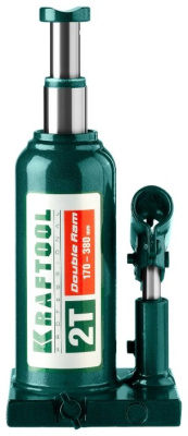 Домкрат бутылочный гидравлический Kraftool Double Ram 43463-2 (2 т)